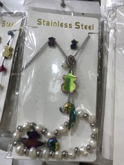 Stainless steel jewelry Earrings and necklaces set Wholesale