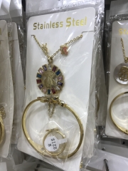 Stainless steel jewelry Earrings and necklaces set Wholesale