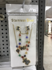 Stainless steel jewelry Earrings and necklaces set Wholesale