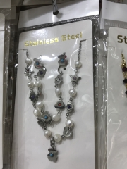 Stainless steel jewelry Earrings and necklaces set Wholesale