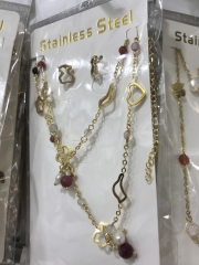Stainless steel jewelry Earrings and necklaces set Wholesale