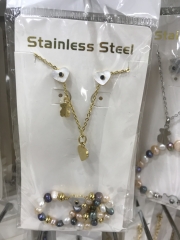 Stainless steel jewelry Earrings and necklaces set Wholesale
