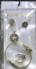 Stainless steel jewelry Earrings and necklaces set Wholesale