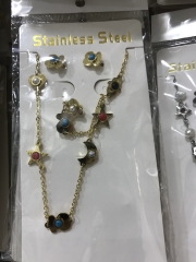 Stainless steel jewelry Earrings and necklaces set Wholesale