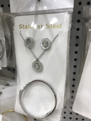 Stainless steel jewelry Earrings and necklaces set Wholesale