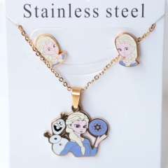 Stainless steel jewelry Earrings necklaces  set Wholesale
