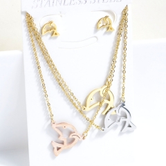 Stainless steel jewelry Earrings necklaces  set Wholesale