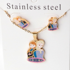 Stainless steel jewelry Earrings necklaces  set Wholesale