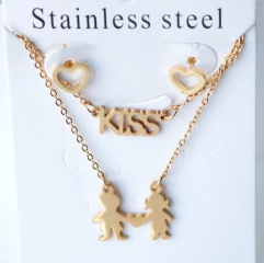 Stainless steel jewelry Earrings necklaces  set Wholesale