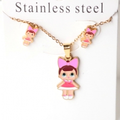 Stainless steel jewelry Earrings necklaces  set Wholesale