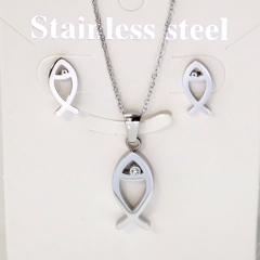 Stainless steel jewelry Earrings necklaces  set Wholesale