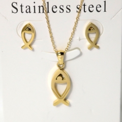 Stainless steel jewelry Earrings necklaces  set Wholesale