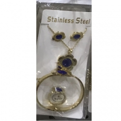 Stainless steel jewelry Earrings Bracelet necklaces Ring  set Wholesale