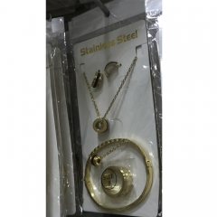 Stainless steel jewelry Earrings Bracelet necklaces  set Wholesale