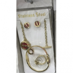 Stainless steel jewelry Earrings Bracelet necklaces  set Wholesale