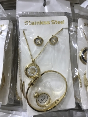 Stainless steel jewelry Earrings Bracelet necklaces  set Wholesale