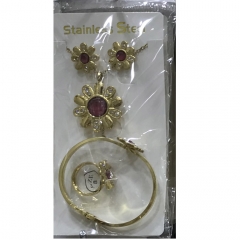 Stainless steel jewelry Earrings Bracelet necklaces Ring  set Wholesale