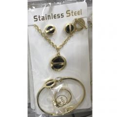 Stainless steel jewelry Earrings Bracelet necklaces  set Wholesale