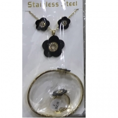 Stainless steel jewelry Earrings Bracelet necklaces Ring  set Wholesale