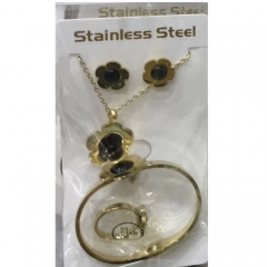 Stainless steel jewelry Earrings Bracelet necklaces Ring  set Wholesale