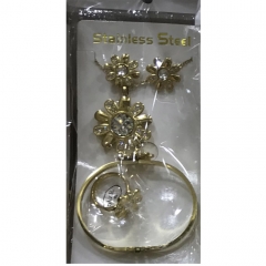 Stainless steel jewelry Earrings Bracelet necklaces Ring  set Wholesale