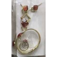 Stainless steel jewelry Earrings Bracelet necklaces Ring  set Wholesale