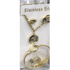 Stainless steel jewelry Earrings Bracelet necklaces  set Wholesale