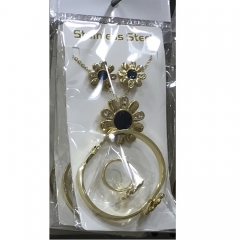 Stainless steel jewelry Earrings Bracelet necklaces Ring  set Wholesale