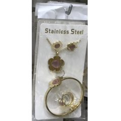 Stainless steel jewelry Earrings Bracelet necklaces Ring  set Wholesale