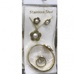 Stainless steel jewelry Earrings Bracelet necklaces Ring  set Wholesale