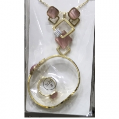 Stainless steel jewelry Earrings Bracelet necklaces Ring  set Wholesale