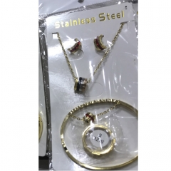 Stainless steel jewelry Earrings Bracelet necklaces  set Wholesale