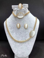 Stainless steel jewelry Earrings Bracelet necklaces Ring  set Wholesale