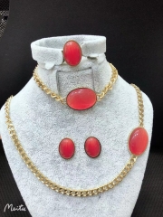 Stainless steel jewelry Earrings Bracelet necklaces Ring  set Wholesale