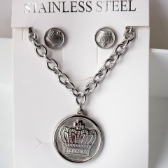 Stainless steel jewelry Earrings necklaces  set Wholesale