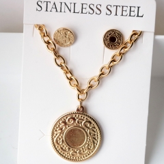 Stainless steel jewelry Earrings necklaces  set Wholesale
