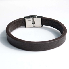 Stainless steel jewelry bangle Leather bracelet Wholesale
