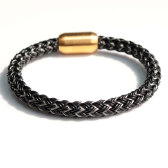Stainless steel jewelry bangle Leather bracelet Wholesale