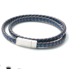 Stainless steel jewelry bangle Leather bracelet Wholesale