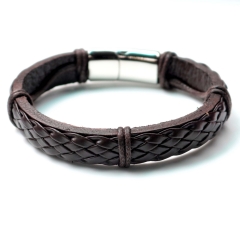 Stainless steel jewelry bangle Leather bracelet Wholesale
