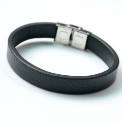 Stainless steel jewelry bangle Leather bracelet Wholesale