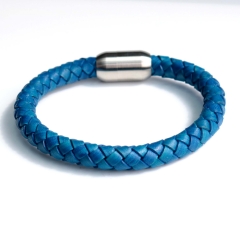 Stainless steel jewelry bangle Leather bracelet Wholesale