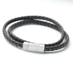 Stainless steel jewelry bangle Leather bracelet Wholesale