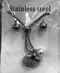 Stainless steel jewelry Necklace Earrings set Wholesale