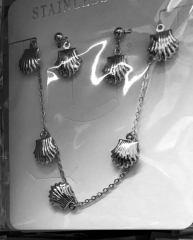 Stainless steel jewelry Necklace Earrings set Wholesale