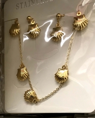 Stainless steel jewelry Necklace Earrings set Wholesale