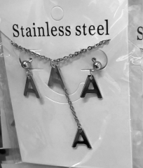 Stainless steel jewelry Necklace Earrings set Wholesale