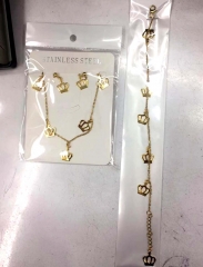 Stainless steel jewelry Necklace Bracelet Ring Earrings Wholesale