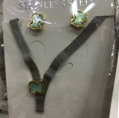 Stainless steel jewelry Necklace Earrings set Wholesale