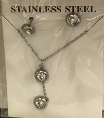 Stainless steel jewelry Necklace Earrings set Wholesale